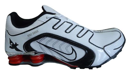 Tênis Nike Shox Navina cromado Branco e vermelho